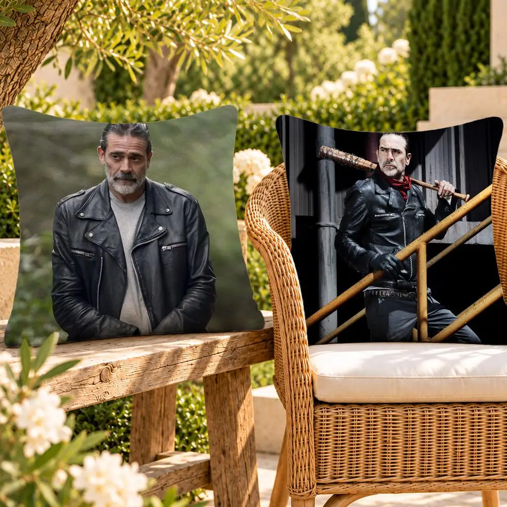 Actor Drama Jeffrey Dean Morgan Cushion Cover Soft Plush Throw Pillow Cover Washable Sofa Bed Patio Chair Home Decor