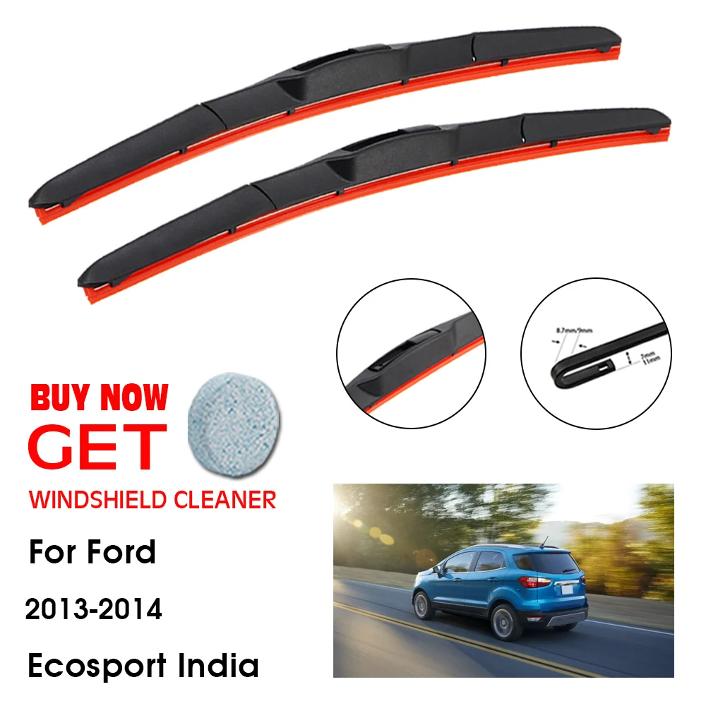 

Car For Ford Ecosport India 22"+16" 2013-2014 Front Window Washer Windscreen Windshield Silica Gel Wiper Blades Accessories