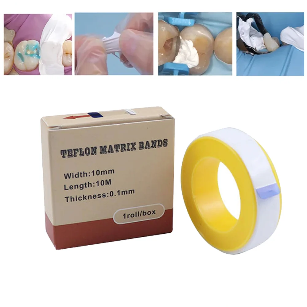 1Roll Dental Material Teflon Matrix Bands White Matrice Strips Anti Corrosive Thickness 0.1Mm Dentist Restore Material