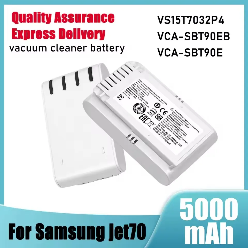 New Battery 21.6V 5000mAh for samsung jet 70 VS15T7032P4 VCA-SBT90E Vacuum Cleaner Batteries