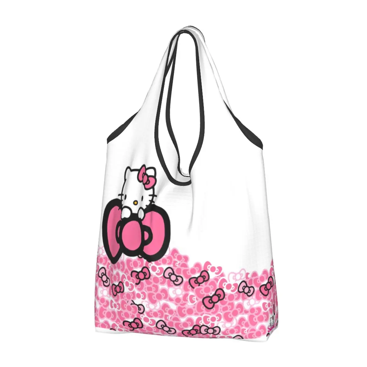 

Kawaii Hello Kitty Cartoon Grocery Bag Durable Large Reusable Recycle Foldable Heavy Duty Shopping Tote Bag Washable Lightweight