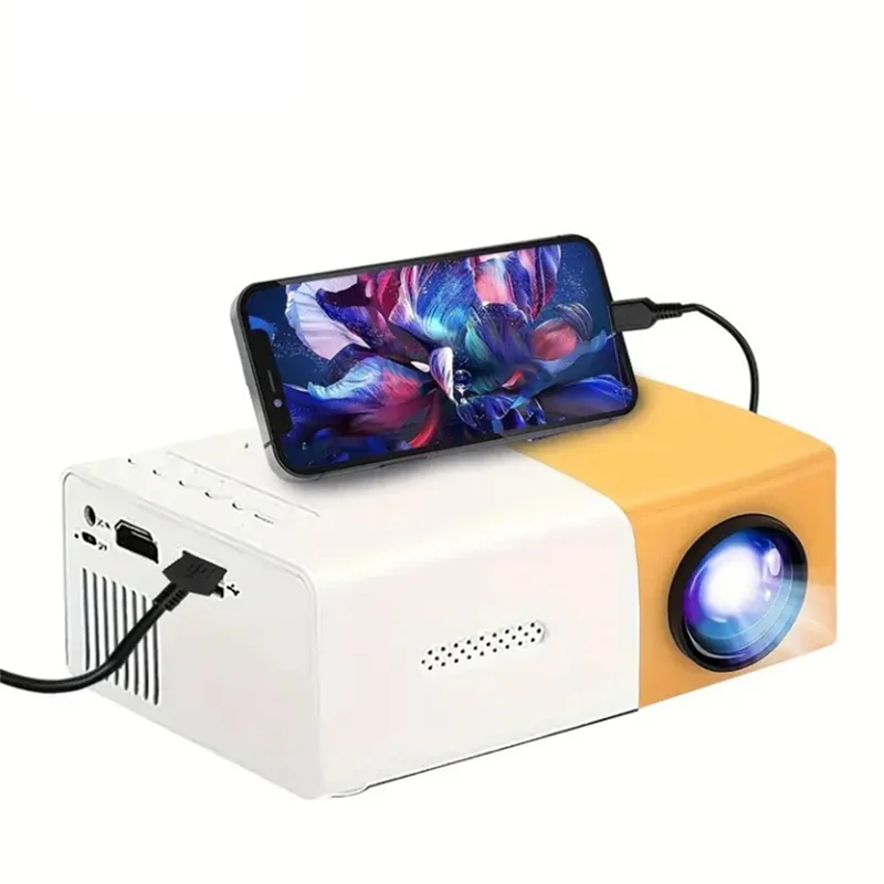 Mini projektor LED AA60-HD 1080P 400 lumenów Odtwarzacz multimedialny domowy 320X240 Mikroprojektor LED z pilotem US Plug