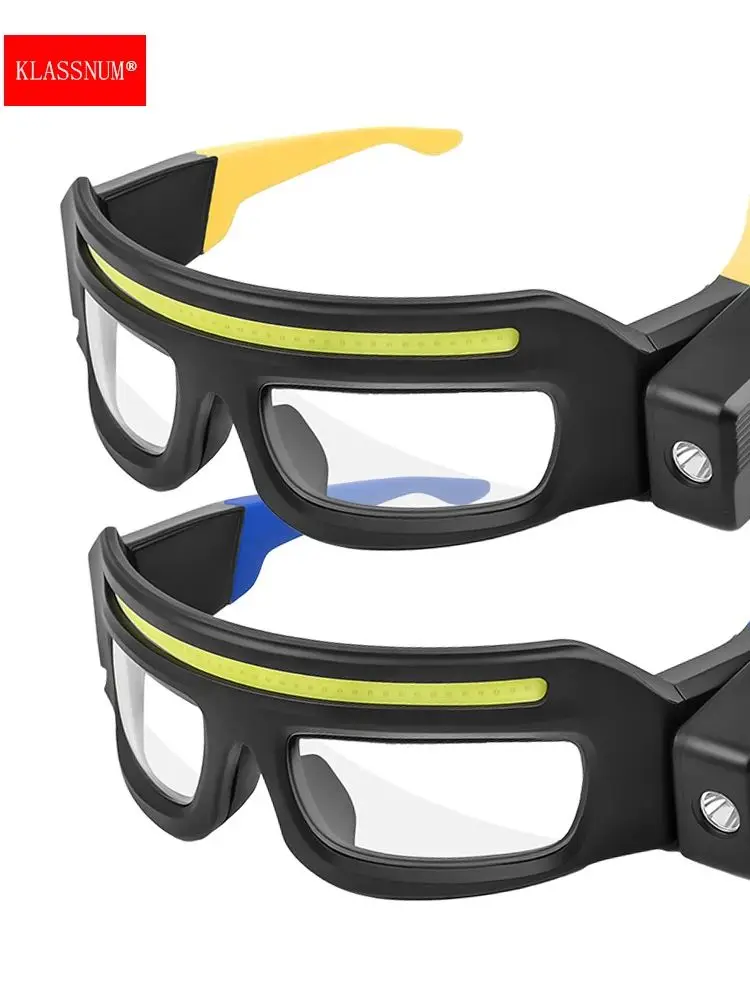 AliExpress NONE KLASSNUM Men Headlamp Transparent Glasses Goggles Wave Sensor Control LED Light Night Vision Glasses for Cycling Fishing Repair