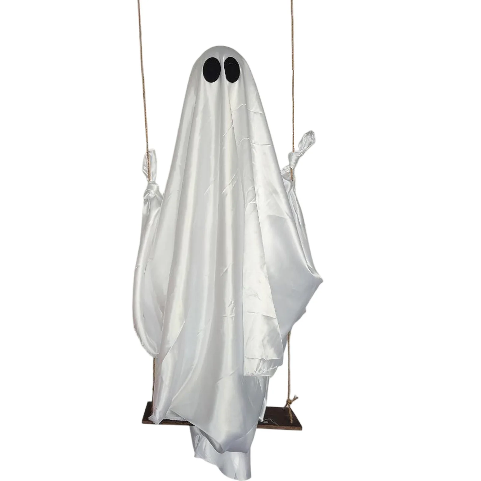 

Halloween Outdoor Garden Yard Hanging Swing Ghost Decoration with String Lights Holiday Scary Decoration For Front Porch Patio