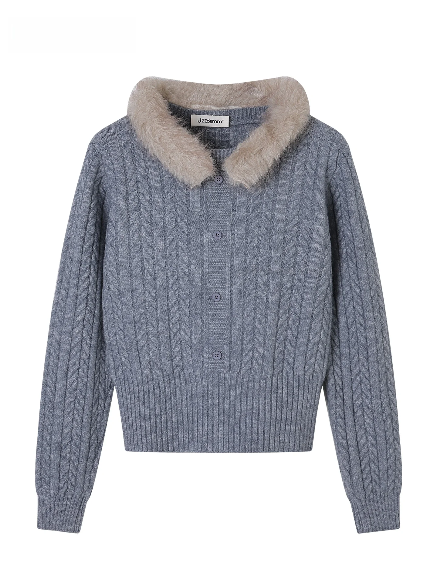 

JZZDEMM Knitted Sweater Women's Sle Slim Fit Vintage Commute Soft Fine Yarn round Ne f High Plu Collar Twist Flower