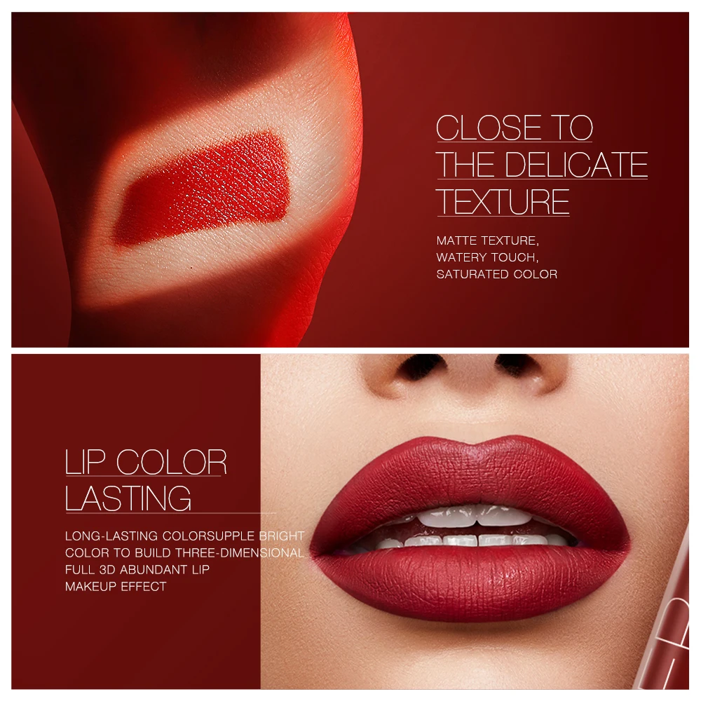 Wholesale O.TWO.O Lipstick Lip Gloss Makeup Waterproof Velvet 12 Colors Liquid Lip Stick Matte Long Lasting Sexy Red Lip Tint