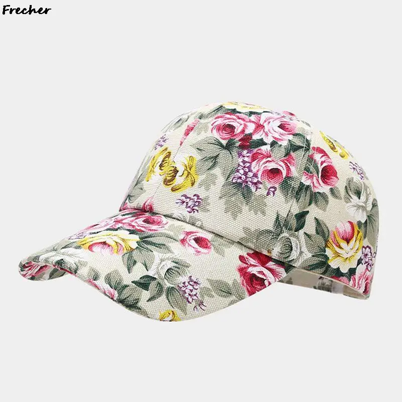 Floral Fashion Sun Hats Flower Baseball Caps Women Elegant Visors Cap Garden Party Leisure Casquette Hip Hop Snapback Hat Trendy