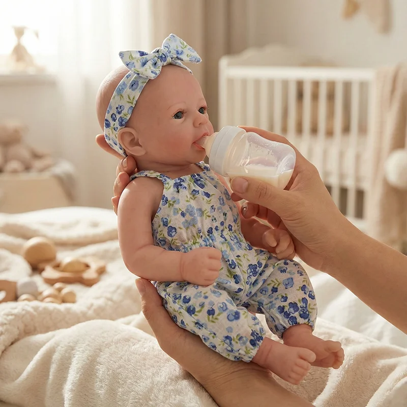 NPK 12'' Solid Super Soft Elastic Silicone Reborn Felicia with Hand Painting 3D Skin Collectible Lifelike Art Doll