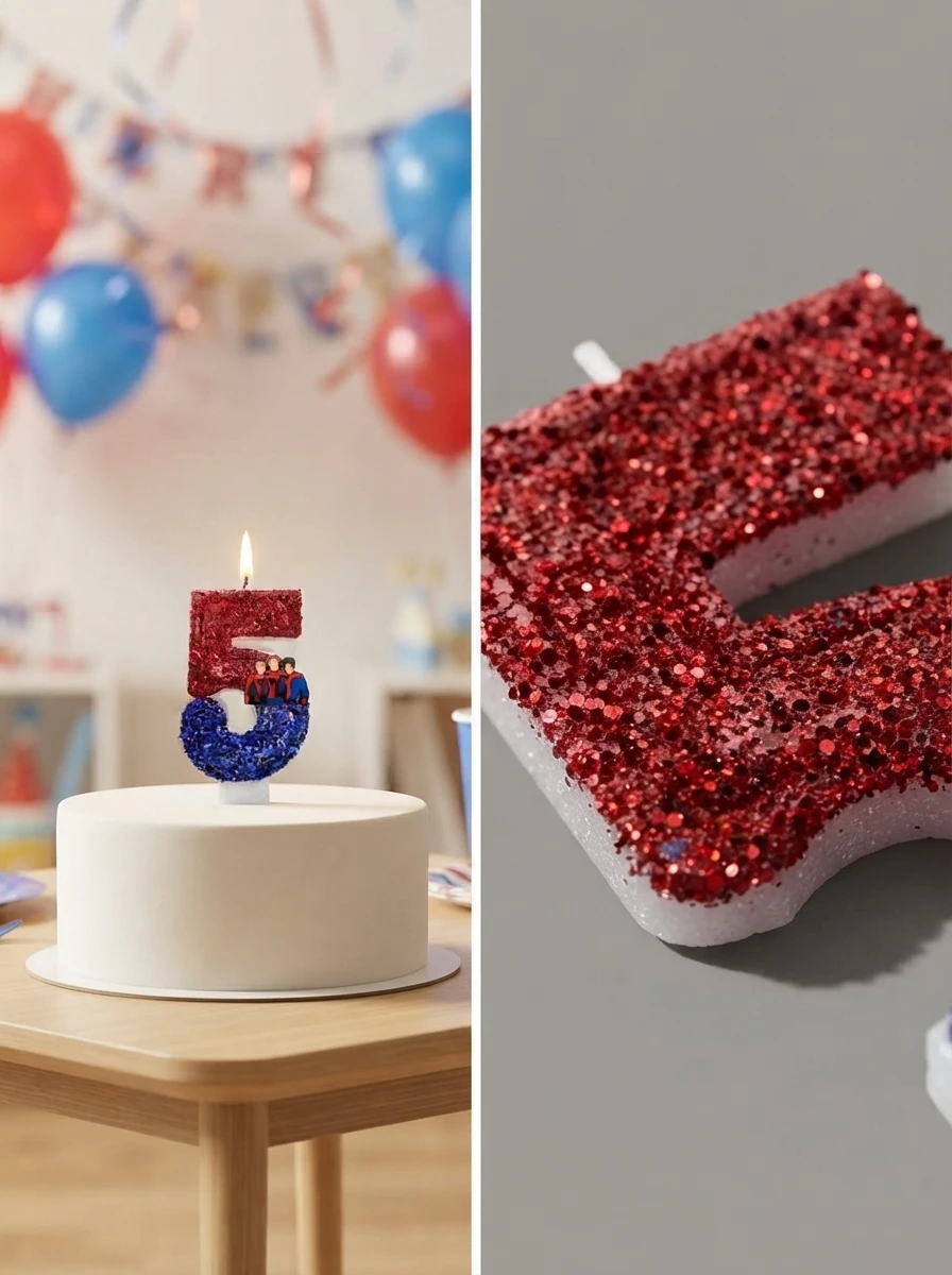 Red and blue three-generation Spider-Man digital candles, Halloween and party decoration gifts, birthday and anniversary candles
