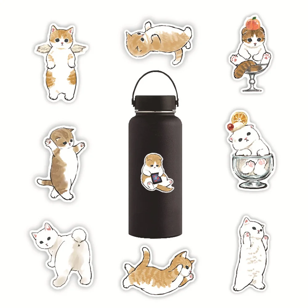 10/30/50pcs Kawaii Cat Cartoon Stickers Cute Meme Animal Decal Kids Toy for Scrapbook Laptop Guitar Suitcase PVC Funny Sticker