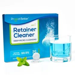 Denture Clean Care Oxygen Effervescent Tablet Disposable Retainer Facing Petainer Teeth Capped Cleaning Tablet