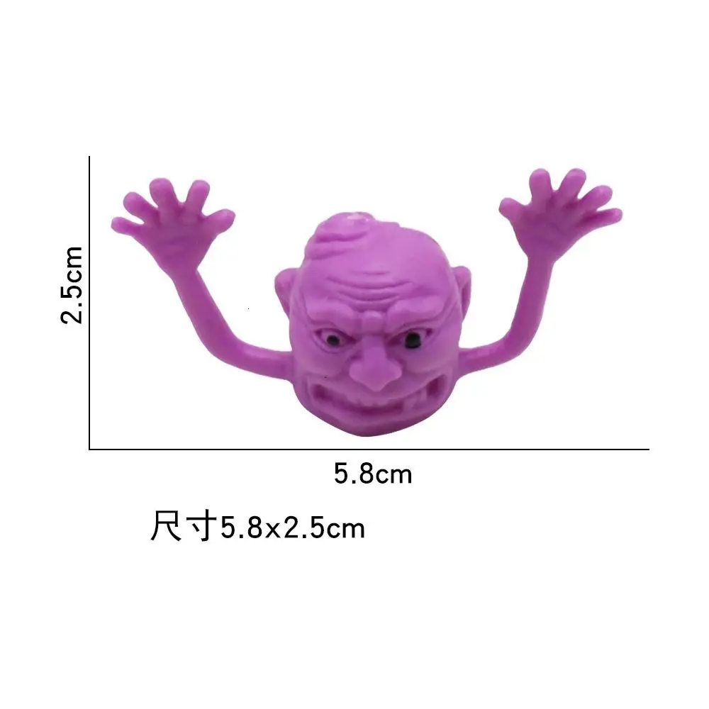 5 uds cabeza de fantasma Mini cabeza de fantasma marionetas de dedo Halloween cabeza de fantasma colorida juguetes de dedo Mini plástico