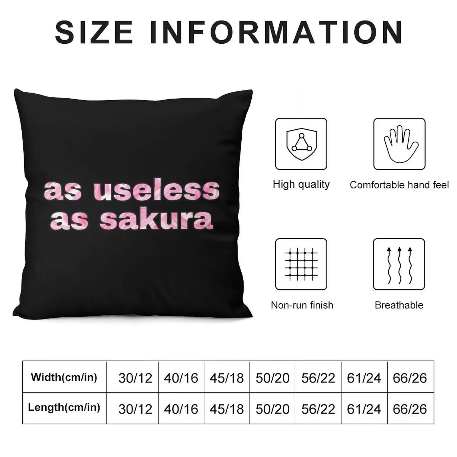 AS USELESS AS SAKURA FONT Throw Pillow christmas cushions covers ornamental pillows Sofa Pillow Cover pillow