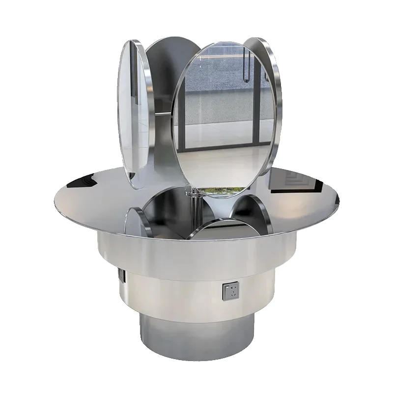 Y1 newHair Salon Dressing Table Four-Sided Stainless Steel Floor Mirror Fashion Hair Salon Special Barber Shop Hair Cutting