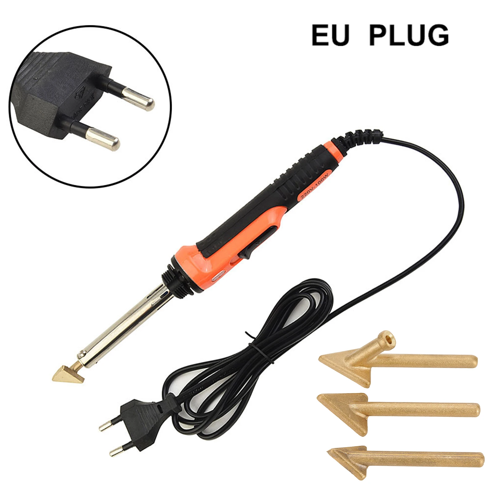 

100W Electric Soldering Iron With 3pcs Soldering Iron Tip Plastic Welding Kit For Repairing Bumper Kayak Thermoplastic Parts