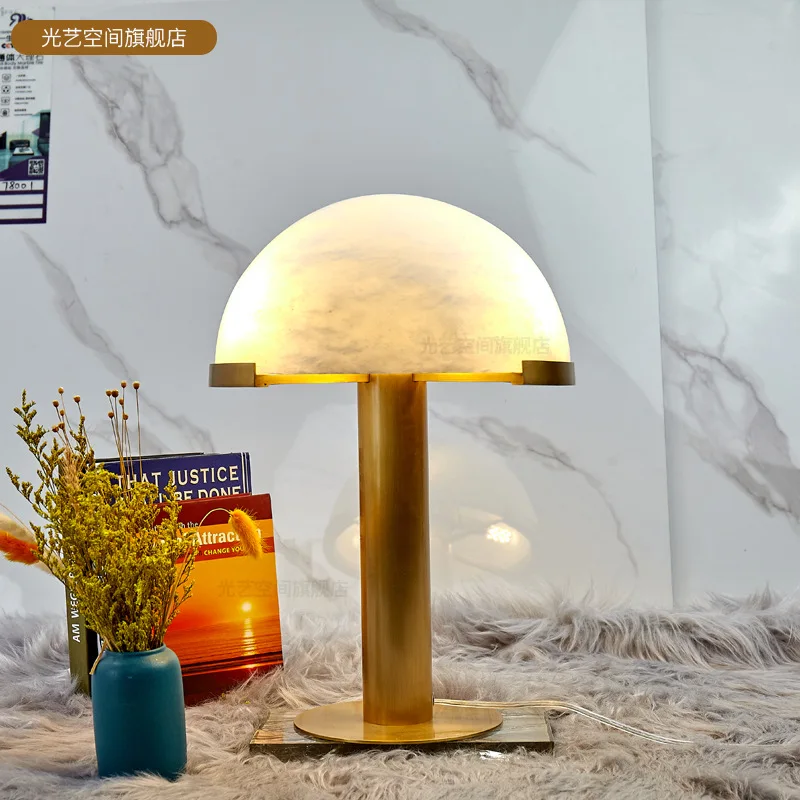 

Spanish marble all-copper table lamp bedroom bedside exhibition hall designer model room creative modern decorative table lamp
