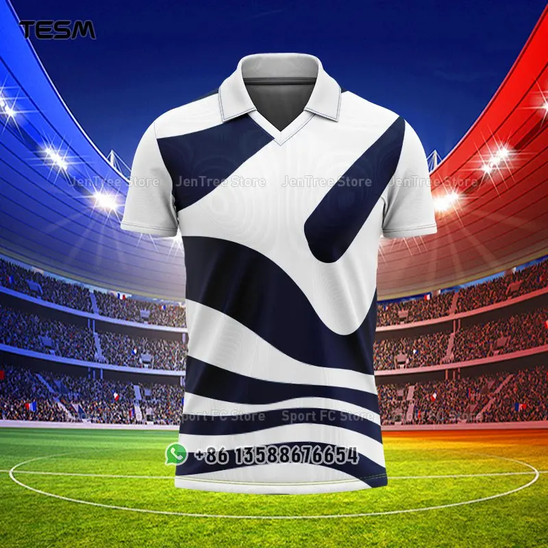 

TESM New POLO Shirt Men Summer Sports V-neck T-shirt Street Trendy Short Sleeve 3D HD Print T-shirt