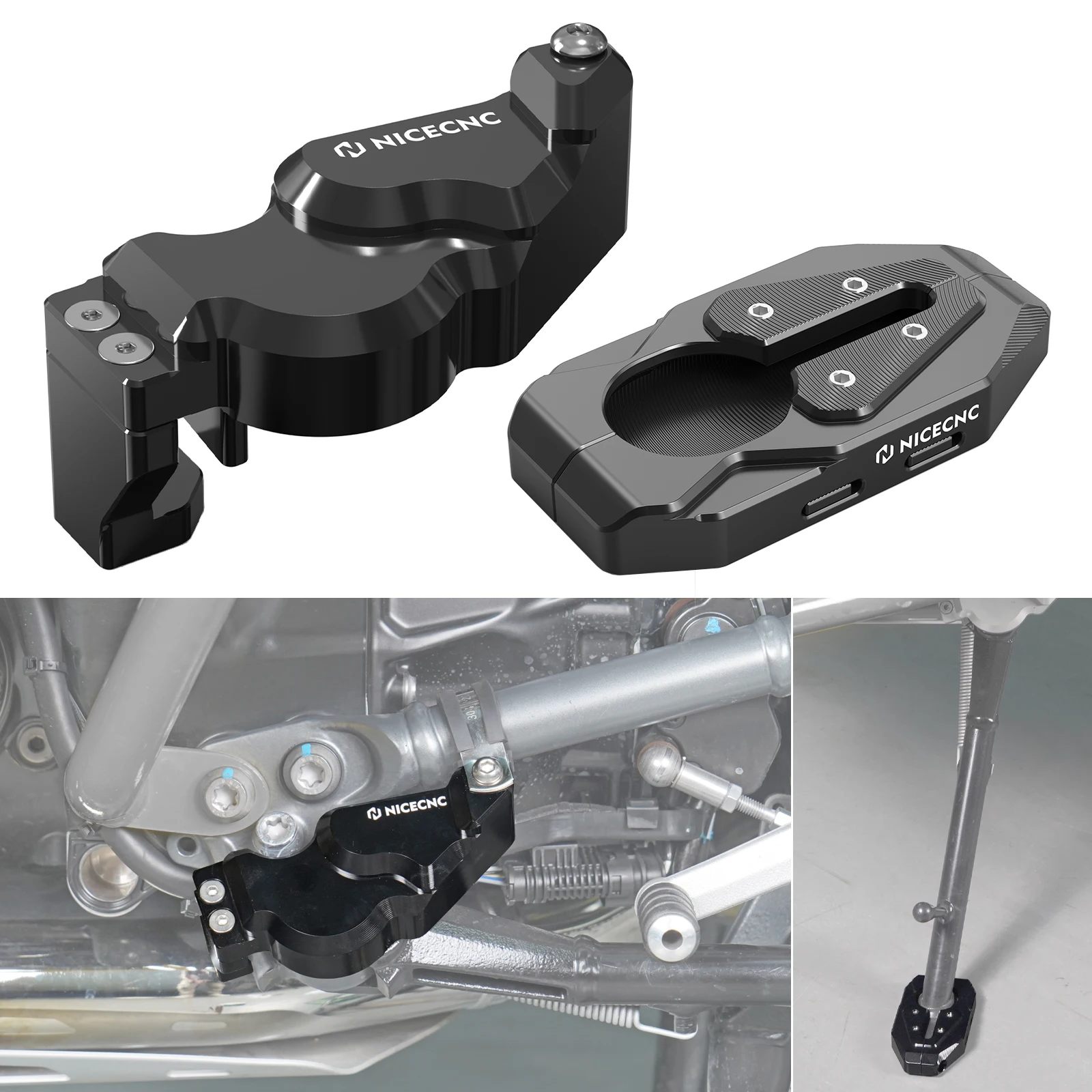 

NICECNC Motorcycle Side Stand Extender Pad /Kickstand Switch Protector for BMW R1200GS R1200 GS R 1200 GS 2016 2017 2018