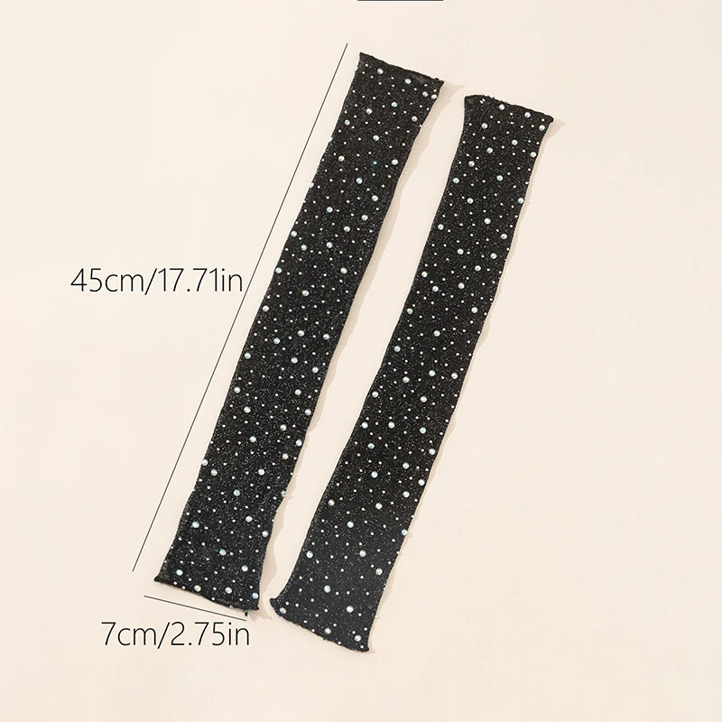 Photography Background Fashionable Glitter Mesh Long Lace Glove Nail Decor Prop Accessories Sexy Arm Sleeves Manicure Photo Tool