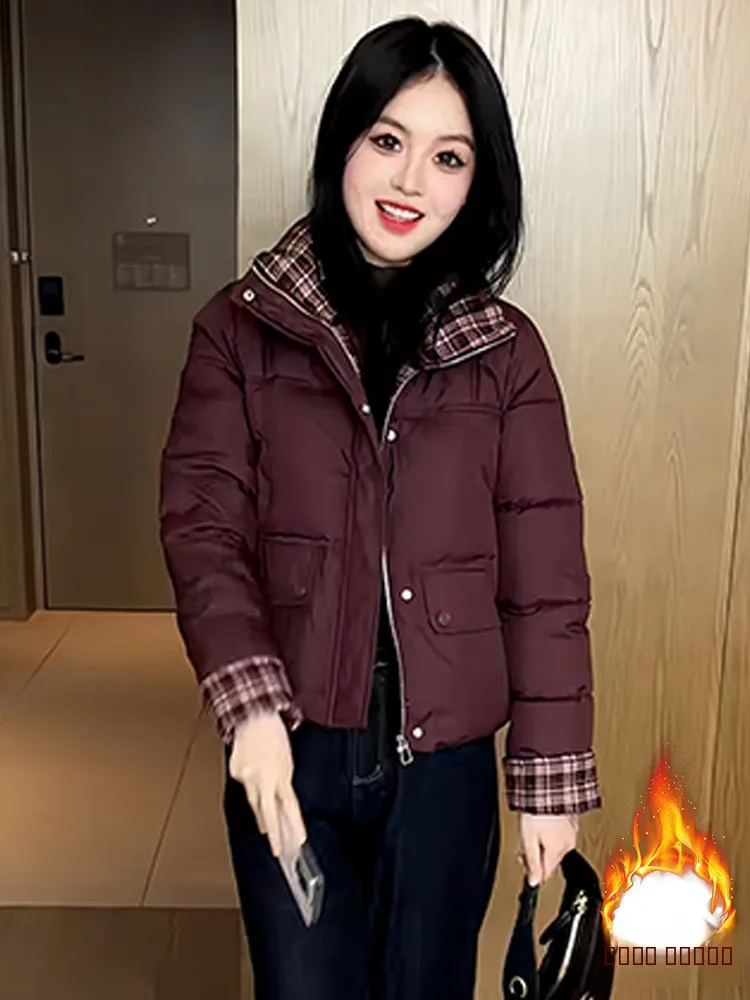 

Корейское зимнее пальто для пригородных поездок, женское длинное пальто на молнии, теплое пальто Sli, повседневная хлопковая верхняя одежда