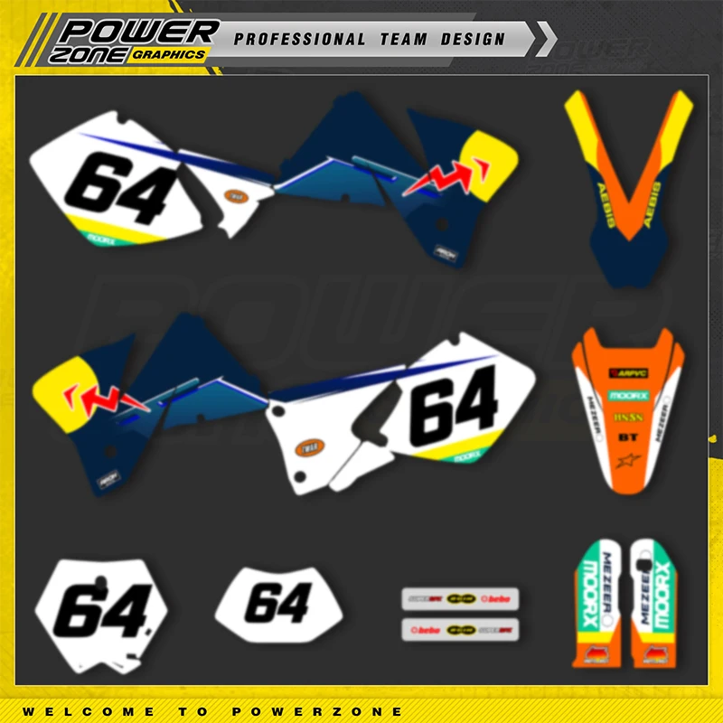 

PowerZone Custom Team Graphics Backgrounds Decal Stickers Kit For KTM SX SXF MX1998 1999 2000 EXC XCW Enduro 125 to 500cc 01