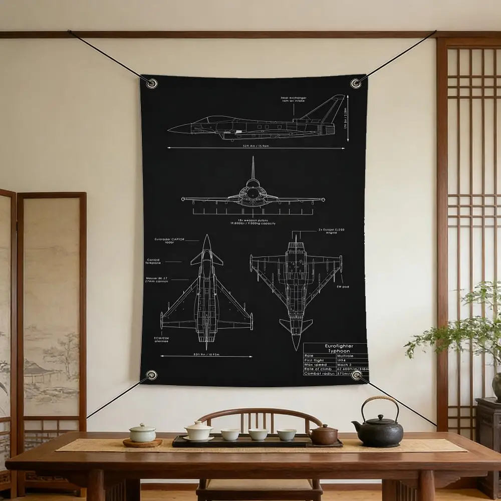 Art Aircraft Design Line Flags Are Suitable for Outdoor Camping, Live Streaming, Music Festivals, Home Décor, and Parties