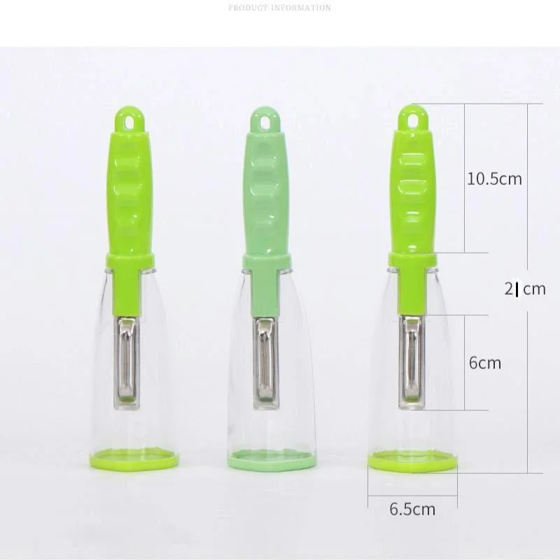 Peeler With Handle Roll Skin Tube Storage Box  Apple Carrot Cucumber Stainless Steel Multi-Function Storage Type Peeling Knife