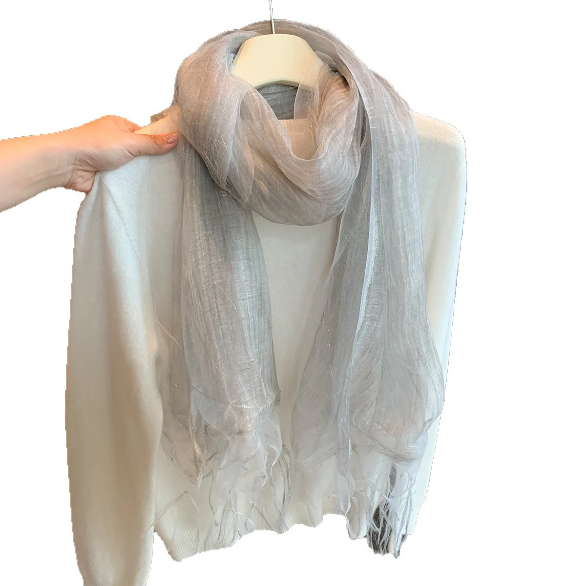 2027 Luxury Brand Silk Women Scarf Warm Wool Shawls Lady Wraps Bufanda Pashmina solid Scarves Foulard Wholesale Hijab Bandana