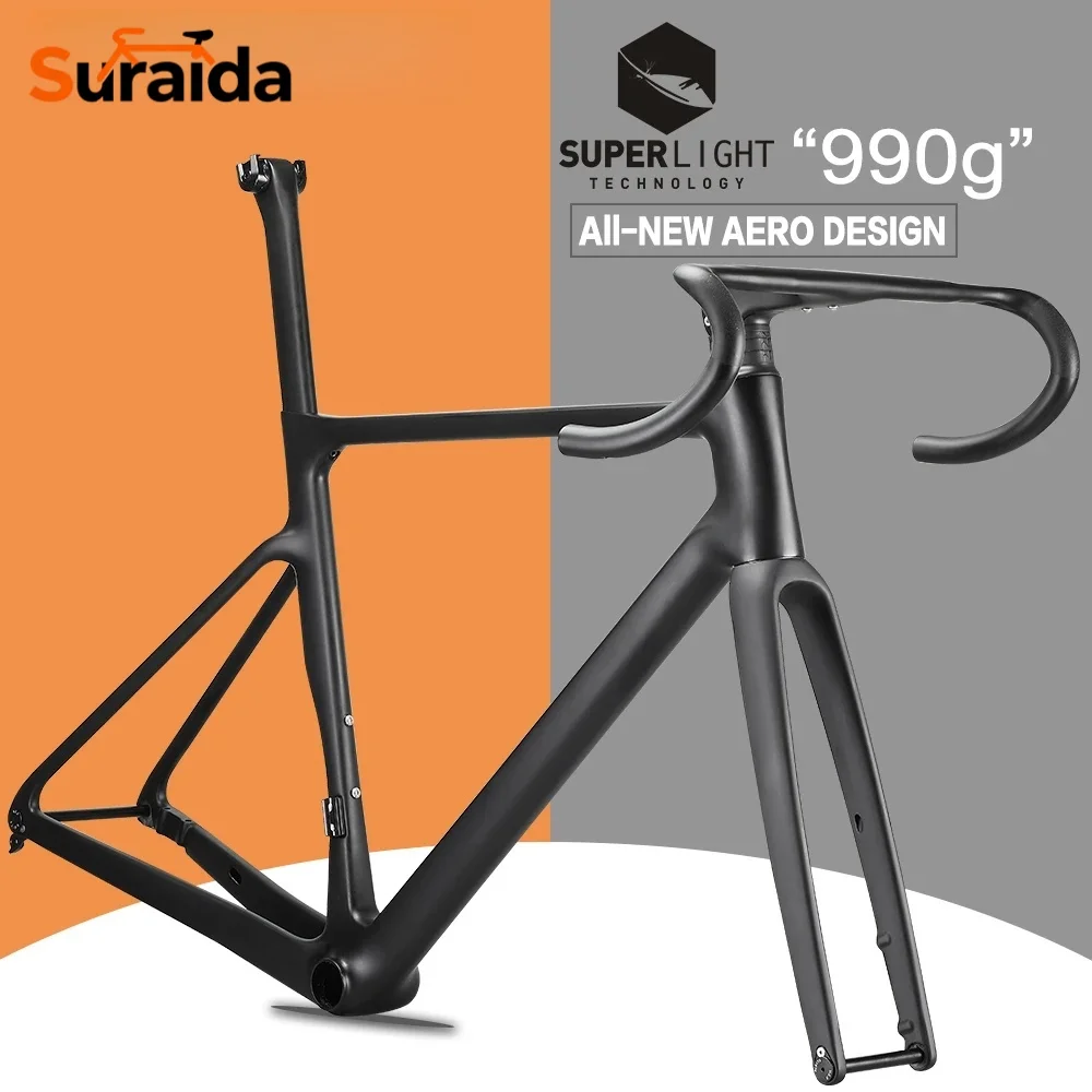 

Suraida 997g Lightweight 2026 UDH Carbon Road Bicycle Frameset Disc Brake Full Internal Cable Speed Road Frame T47 Thread