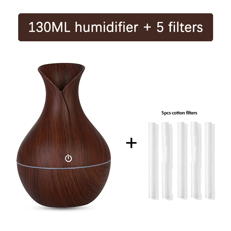 Humidificateur à ultrasons USB, diffuseur d'huiles essentielles, ménage, bureau, 130ml