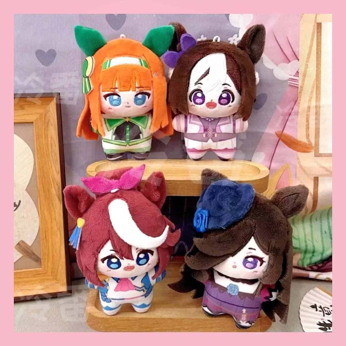 Stuffed 10cm Pretty Derby Tokai Teio Rice Shower Printed Cotton Doll Plush Toy for Backpack Keychain Ornament or Meeting Gift