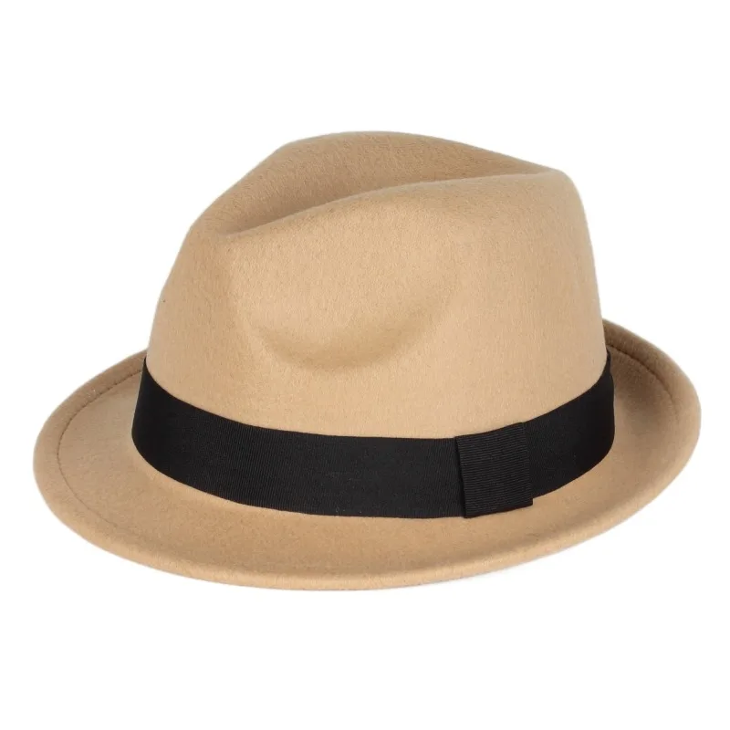 

Wholesale Classic Vintage Men Women Fashion Solid Color Short Brim Jazz Fedora Hats