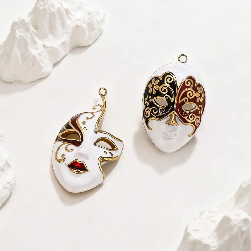 Chinese Peking Opera Mask Pendant Stainless Steel Water Drop Evil Eye Charms 3 Styles DIY Making Connector for Jewelry Making
