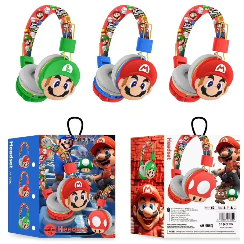 Super Mario Bros Wireless Bluetooth Headset Gamer 5.0 Foldable Noise Cancelling Earbuds Wireless Headphones Bluetooth Earphones