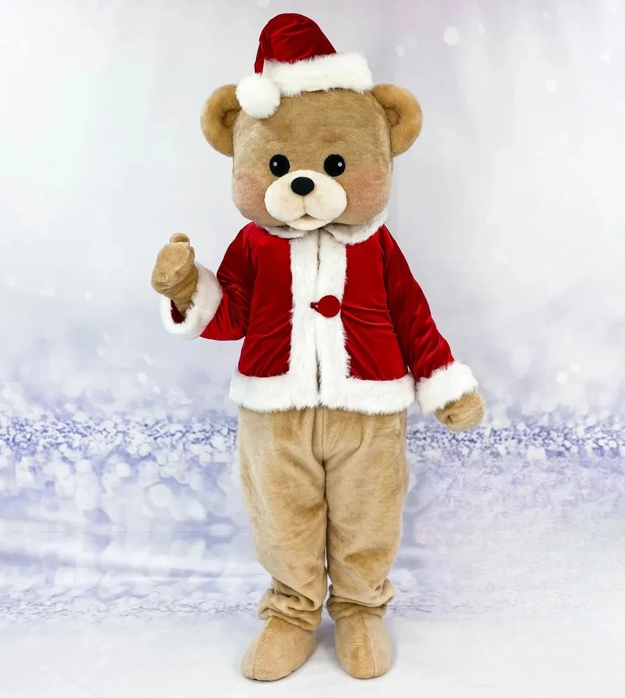 クリスマスベアマスコットコスチュームレッドサンタスーツ広告ウォーキングドール服ハロウィンカーニバルパーティーファッション衣装
