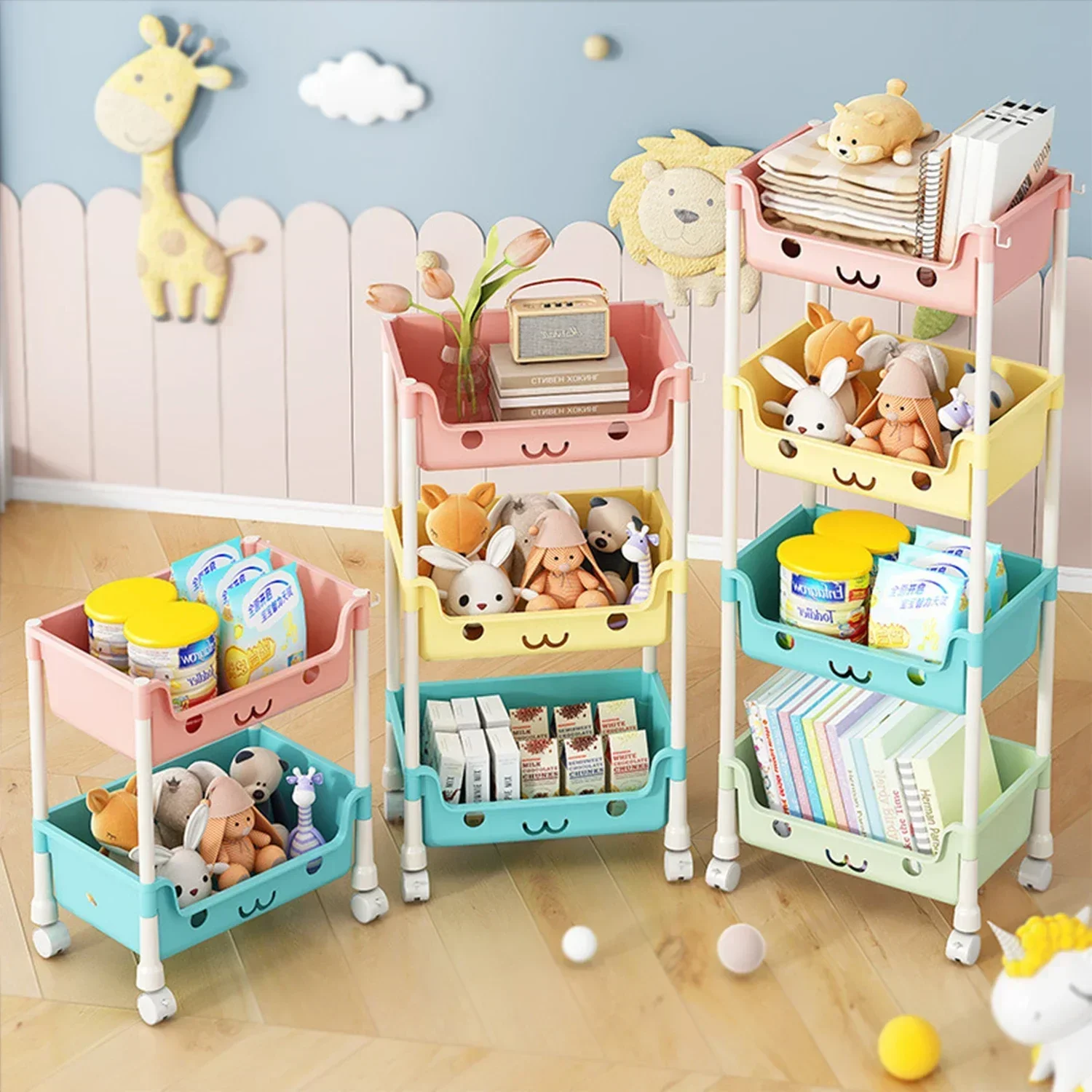 

Snack Rack For Children Storage Organizer Toy Storage Trolley Bookshelf Bathroom Accessories Closet Organizer Kitchen Storage