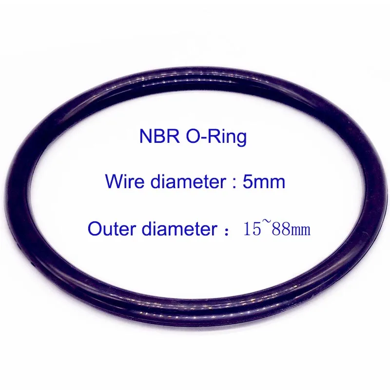 

Thickness CS 5mm NBR Rubber O Ring Sealing Washer Gasket OD 15mm~88mm Nitrile Rubber O-Ring Oil Resistant High Temperature