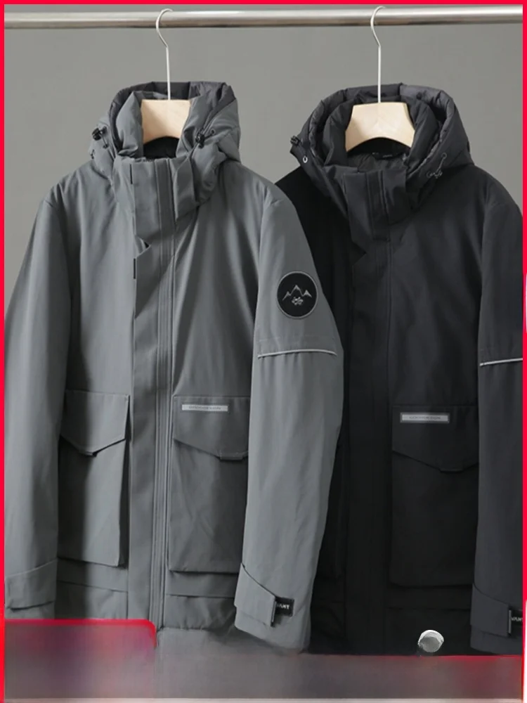 

Warmth Guaranteed! Premium Goose down Jaet Winter New Arrival Thiened Hooded Men's Puffer Coat Youthful Modern Sle