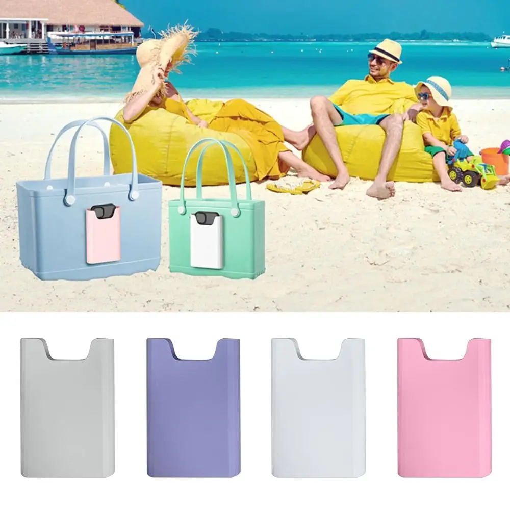 Bolsa de almacenamiento de silicona portátil, funda de inserción de teléfono suave y reutilizable, conector de bolsa de playa para bolsa Bogg, accesorios de bolsa Bogg