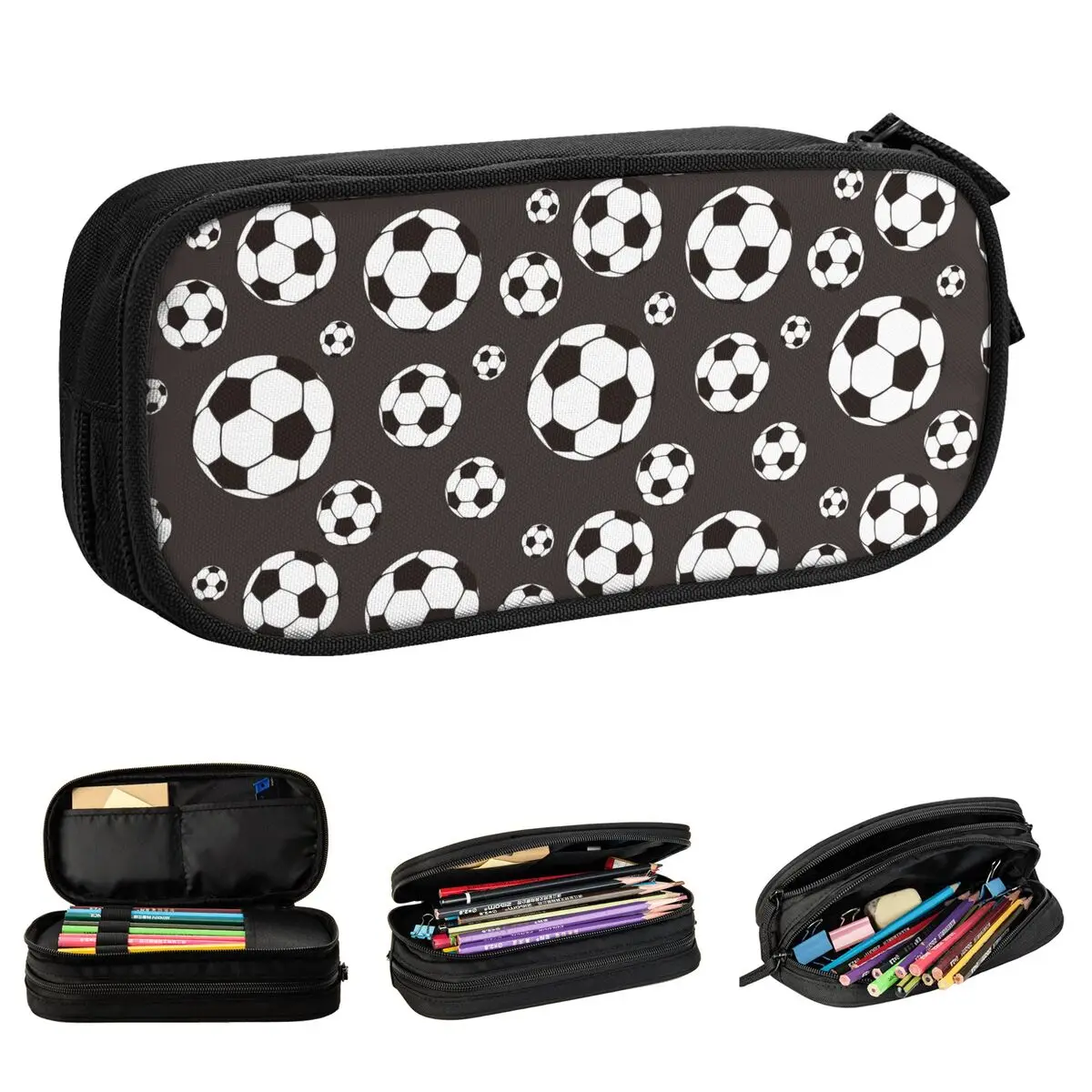 Fun Soccer Balls Football Pencil Case Pencil Pouch Pen Box for Student Big Capacity Bags School Supplies Gift Stationery