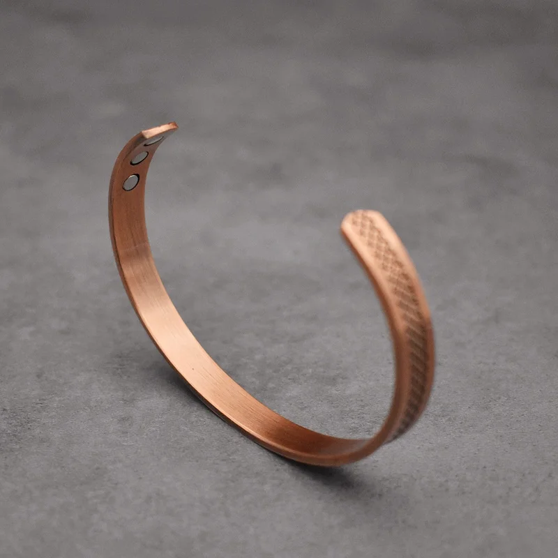Copper Bracelets for Men, Pure Copper Magnetic Bracelet for Men with Neodymium Magnets, Adjustable Cuff Bangle Gift for Couple