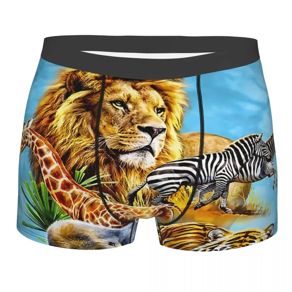 Tiger Animal Lover IMPERIAL AIRWAYS Vintage Fly To Africa Advertising Underpants Cotton Panties Male Underwear Print Short Boxer