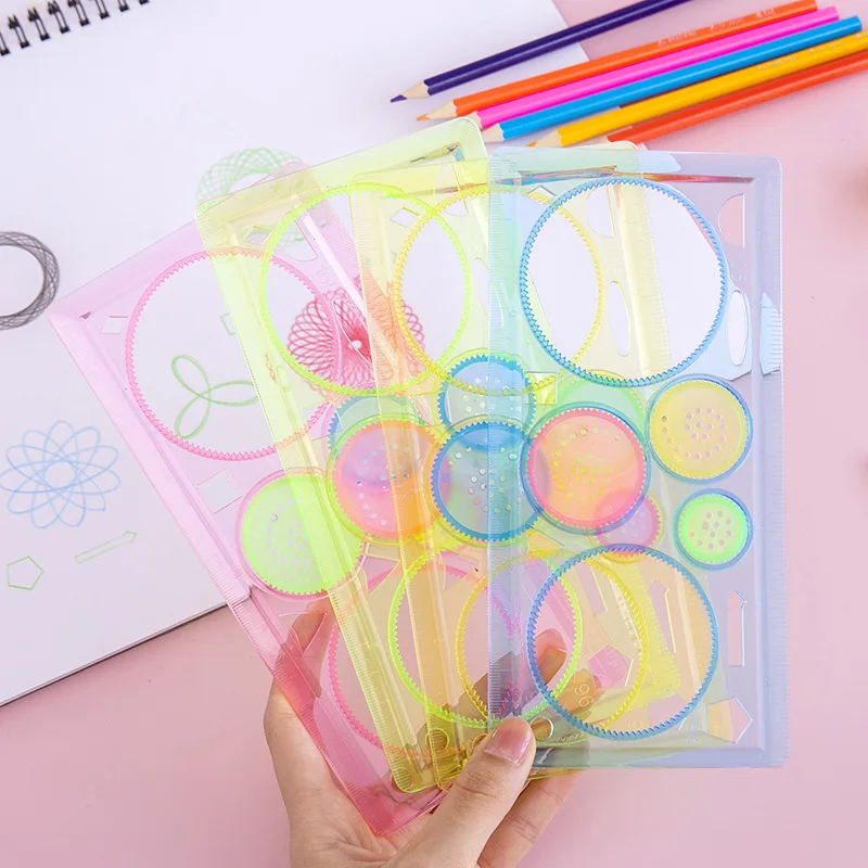 Spirograph Ruler Handmade DIY Hollow Template Drawing Tool Toy for Kids Handicrafts Diary Book Scrapbooking Decoration DIY Mold