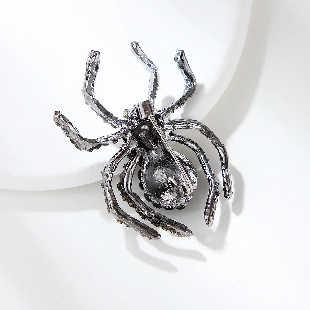 Exquisito broche de araña de circón, broche de vestido de ropa de moda para mujer, accesorio de traje de negocios