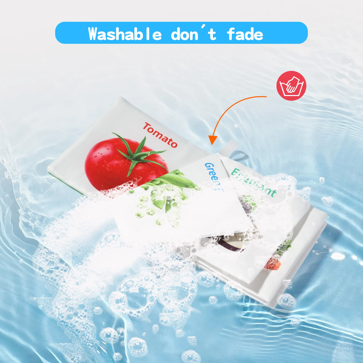 6-seitige Stoffzyklopädie für Babys – 0–6 Monate ​   – Verdicktes, waschbares Soundpapier + Touch-Griff, visuelles und frühes Lernen für Neugeborene