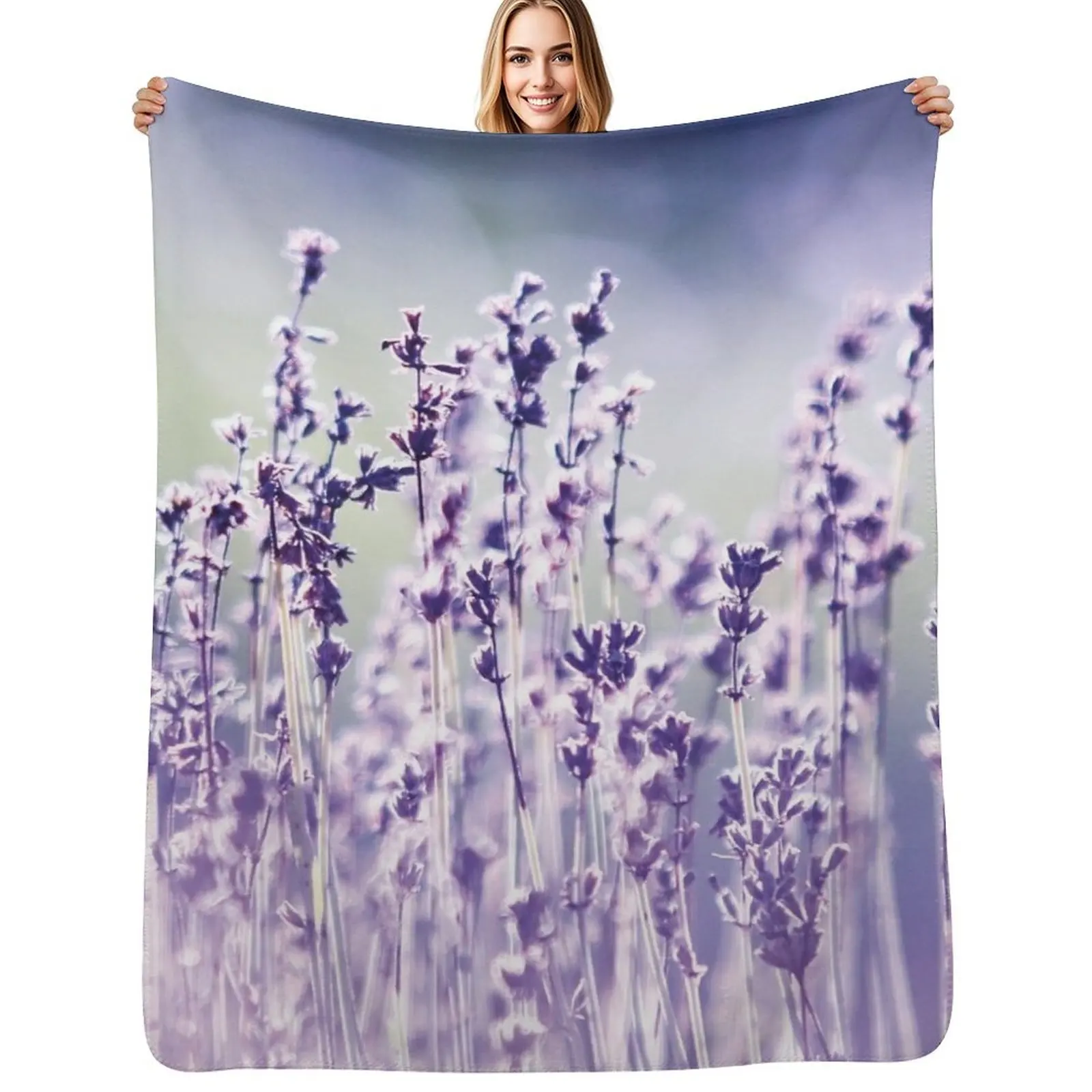 

Purple summer field, lavender Throw Blanket Blankets Sofas Of Decoration Sofa Throw decorative Plush Blankets