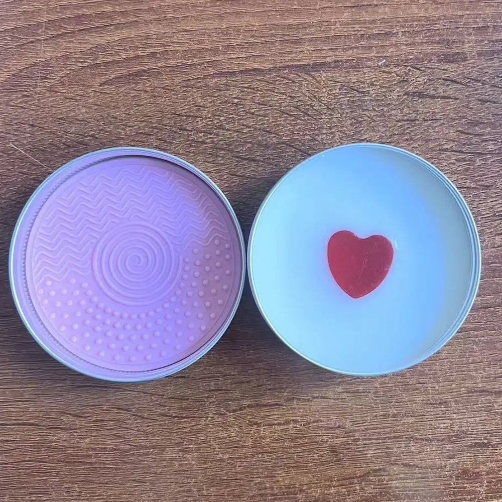 Sabão para Limpeza de Pincéis de Maquiagem com Aroma de Pêssego em Forma de Coração Ferramenta de Limpeza Profunda Remoção de Cor