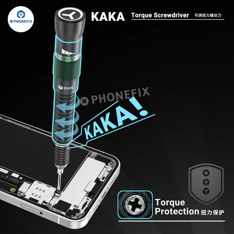 2UUL KAKA Adjustable Torque Screwdriver Phone Repair Tools 0.6mm 0.8mm 1.2mm Screwdriver for iPhone Electronic Disassembly Tools