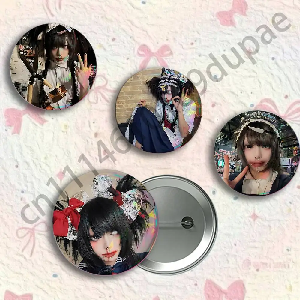 Senketsu Akochan Hiro Kun Mettasashi Button Pin Single Pack Anime Merch for Ita Bags Badge Collectible Buttons