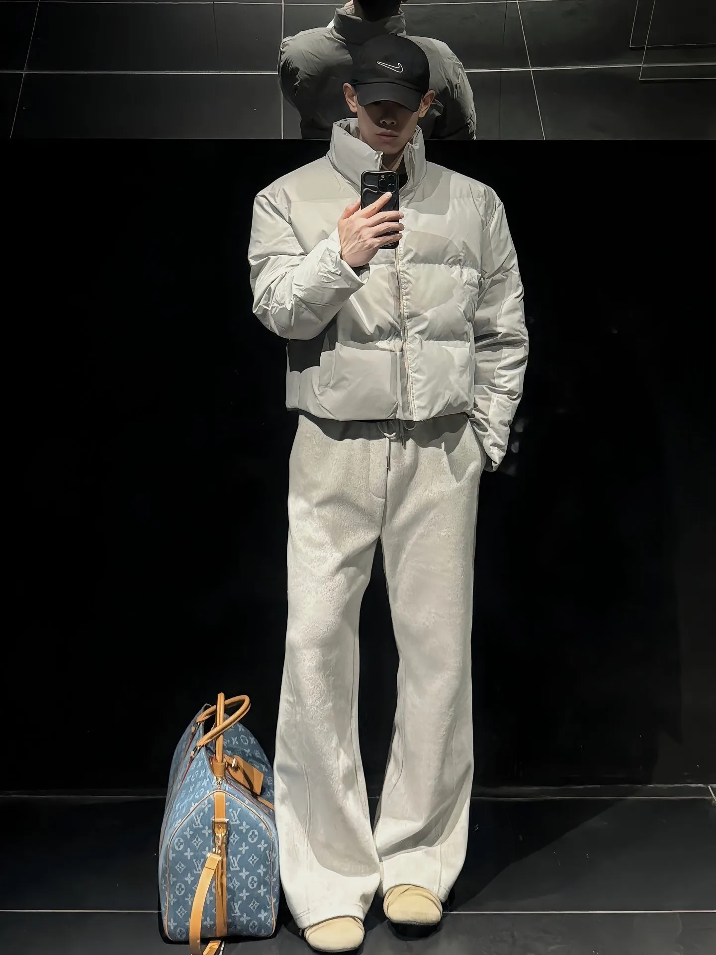 

Men's Fce Lined Casual Sports Fitn Pants Heavyweight Curved Blade Design Autumn Winter American Sle Leisure Trousers